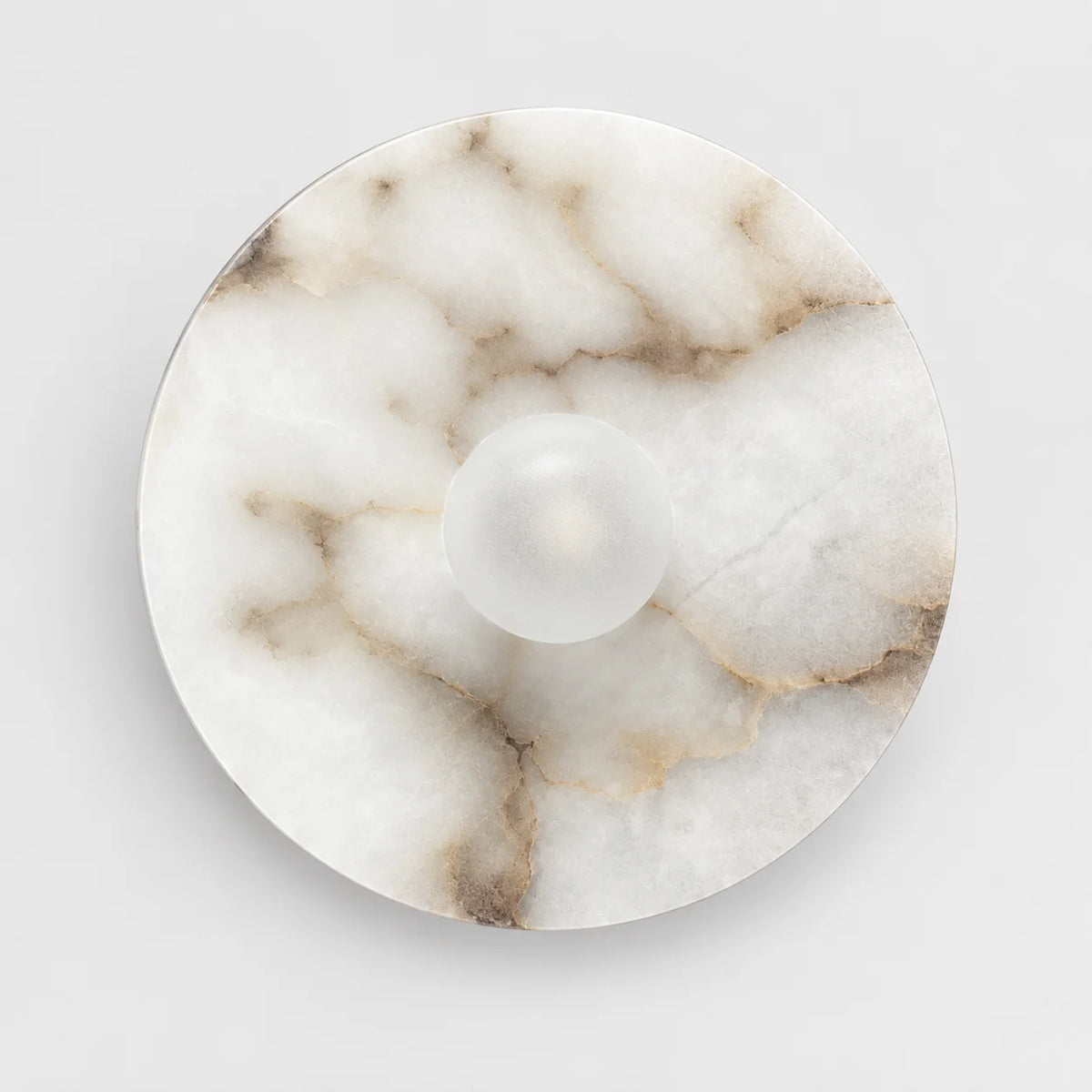 Round Marble Wall Sconce – Modern Stone LED Accent Light