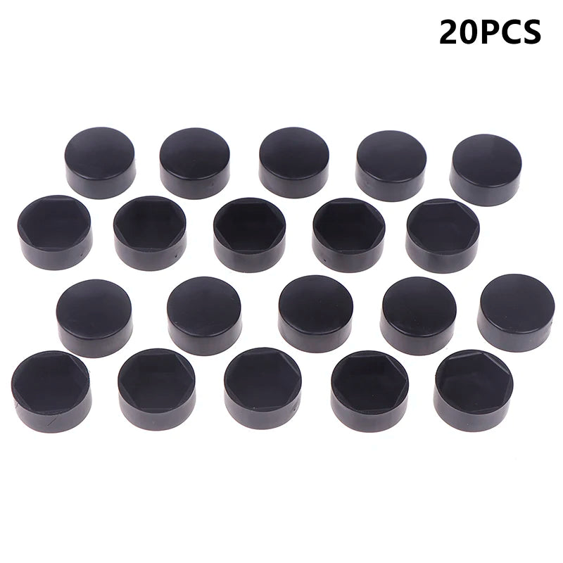 Hexagonal Nut Plastic Protective Caps 20-Pack | Screw Covers