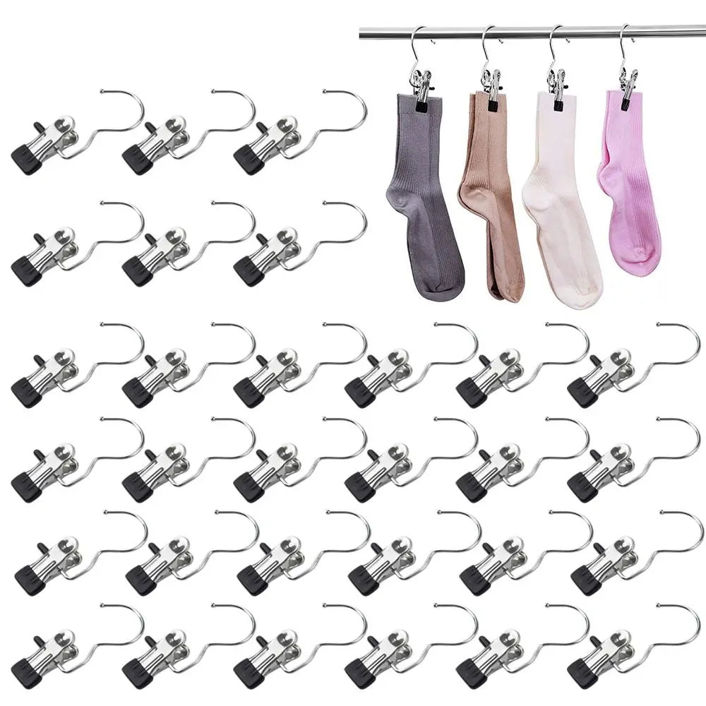30-Pack Stainless Steel Hanger Clips – Multipurpose Clothes Pins