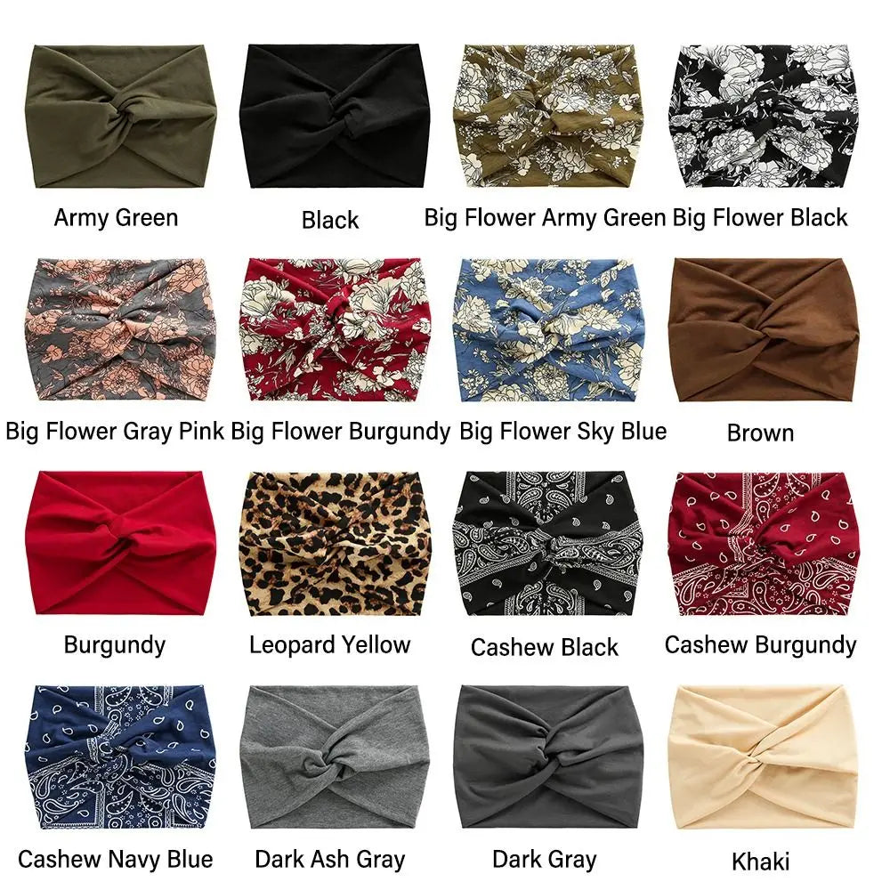 Wide Twisted Turban Headband – Boho Yoga Head Wrap for Women