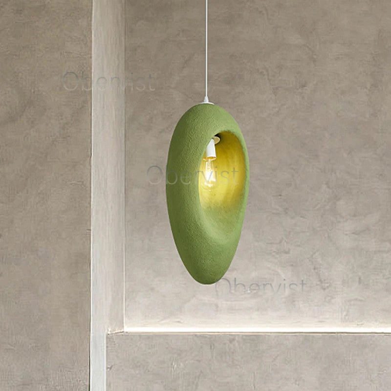 Wabi Sabi Mango Pendant Lamp – Green E27 LED Chandelier