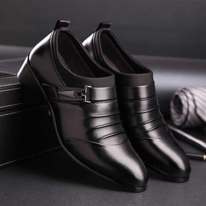 LEDP Men's Oxford Slip-On Dress Shoes – Formal Business Loafers
