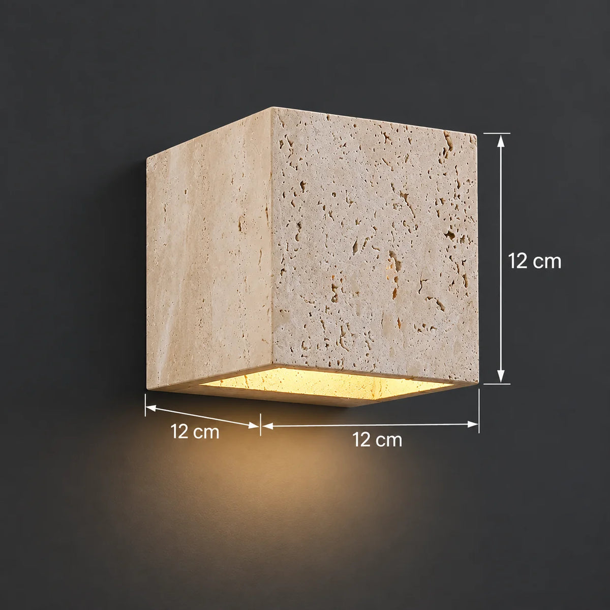 Square Natural Stone Outdoor Wall Sconce – IP65 LED Light