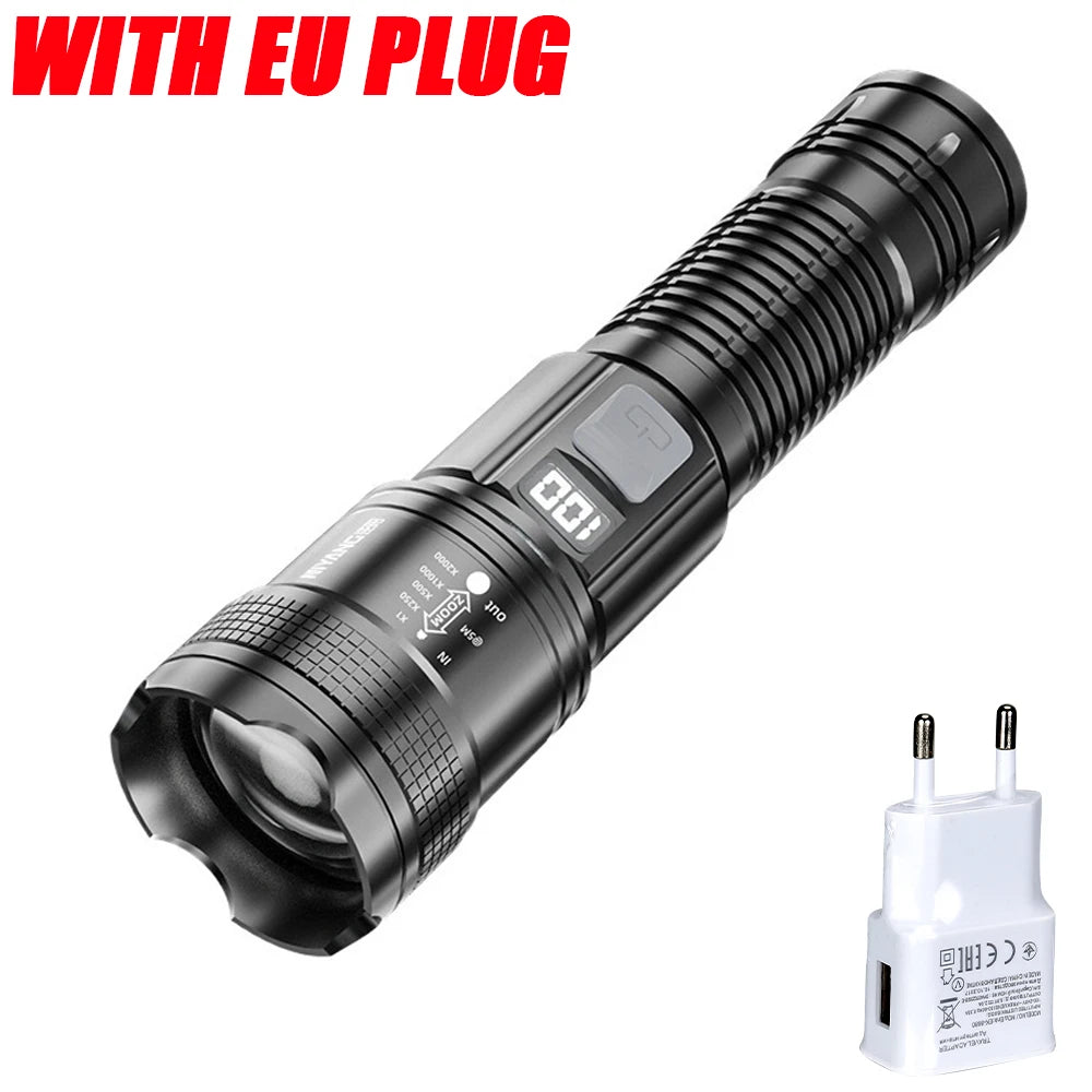 Ultra Bright LED Zoom Flashlight – Type-C Rechargeable 3 Modes