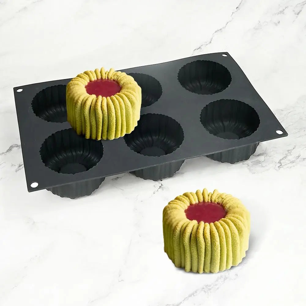 Silicone Ribbed Cake Mold – 1 & 6 Cell Cylindrical Baking Mould