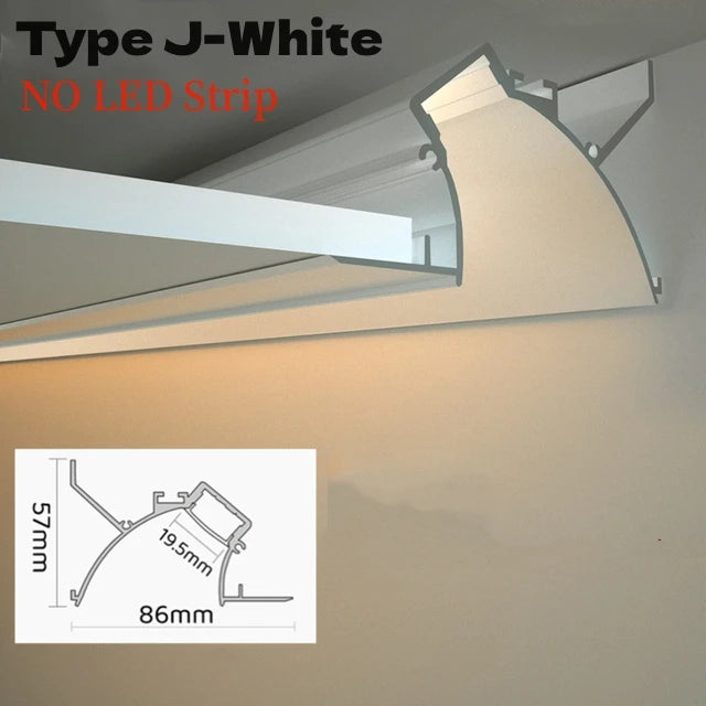 Recessed Corner LED Aluminum Profile Channel 0.5m/1m Ceiling