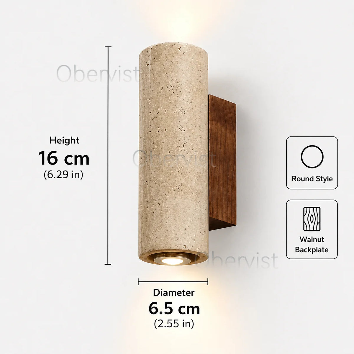 Yellow Travertine Wall Sconce – Vintage Wood Accent Bedside Lamp