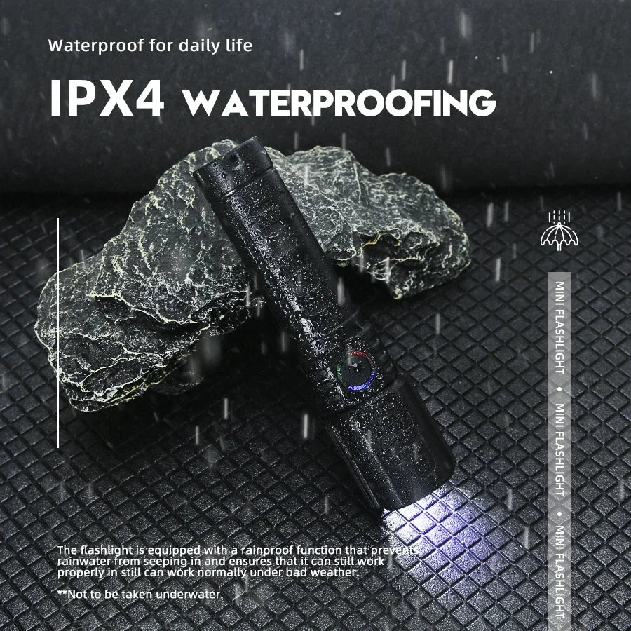 XHP50 LED Flashlight 2000LM Zoomable USB-C Rechargeable Torch