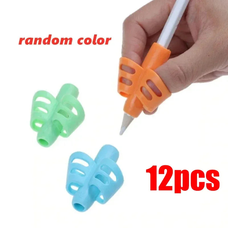 Silicone Pencil Grip Posture Corrector for Kids – 3-12 Pack