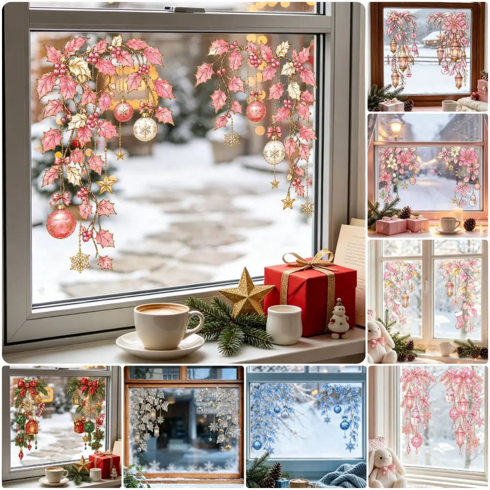 Christmas Window Decals – Snowman, Vines & Holiday Stickers
