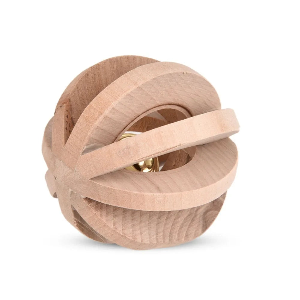 Wooden Bell Ball Chew Toy for Hamsters, Rabbits & Small Pets