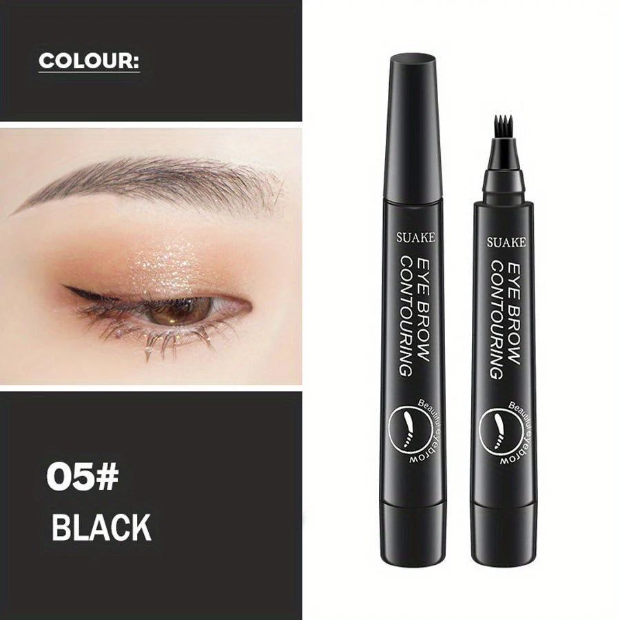 SUAKE Microblading Eyebrow Pen – 4-Fork Tip, Waterproof, 5 Colors