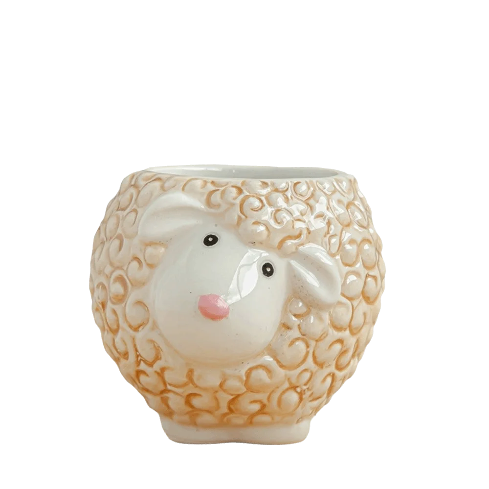 Cartoon Elephant Ceramic Succulent Planter with Drainage Hole