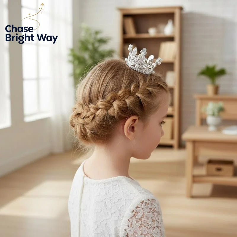 Pearl Crown Cake Topper – Gold Princess Tiara Hair Ornament