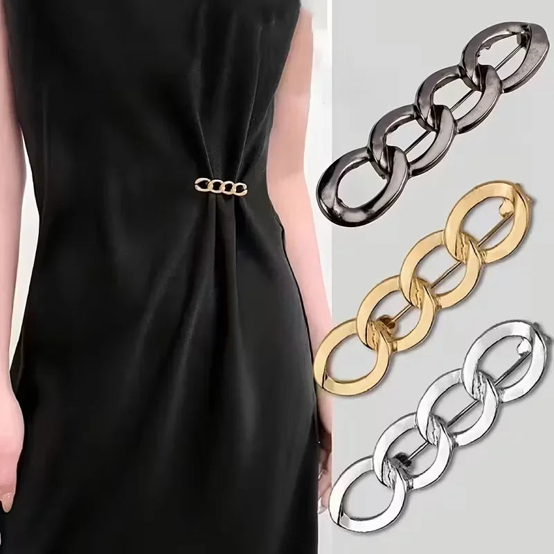 4-in-1 No-Sew Waist Buckle – Adjustable Alloy Snap Fastener 3pcs