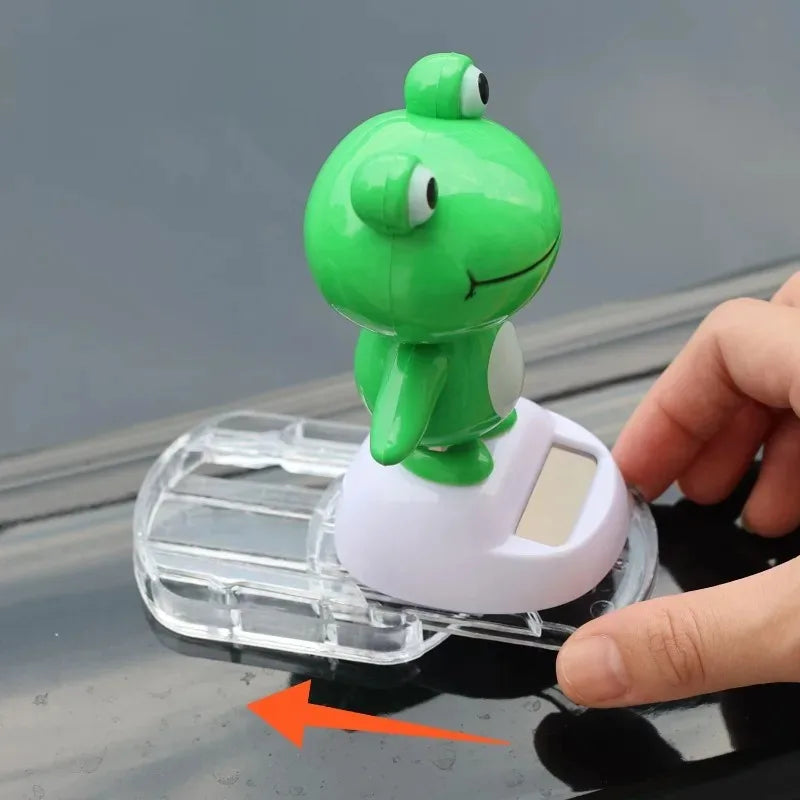 Solar Nodding Frog Car Dashboard Ornament – No Battery
