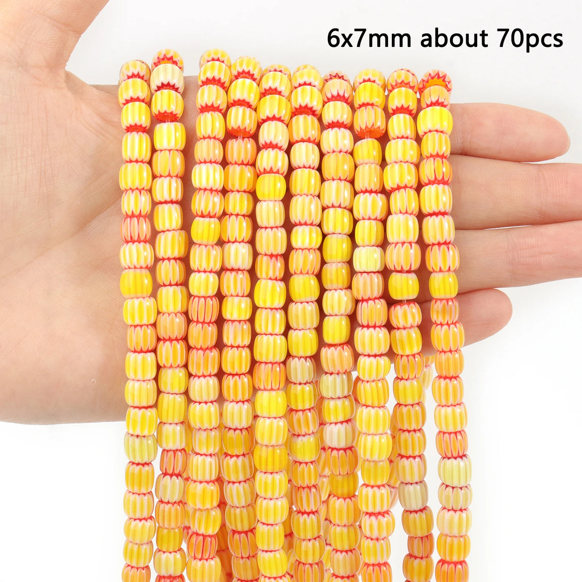 Nepal Lampwork Glass Beads 6mm – Pumpkin Shape DIY Jewelry