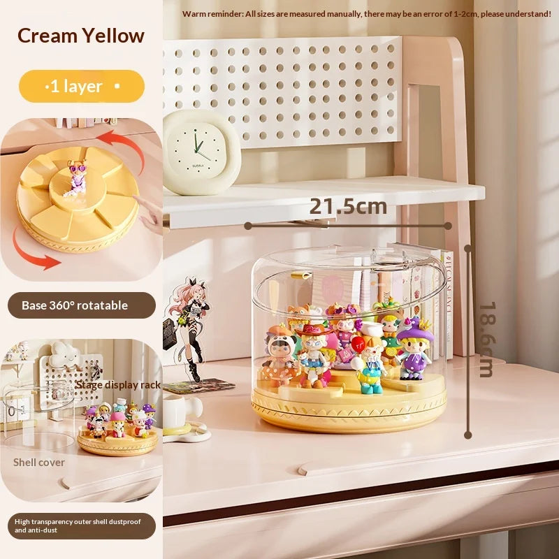 Rotating Multi-Tier Acrylic Collectibles Display Stand Cabinet