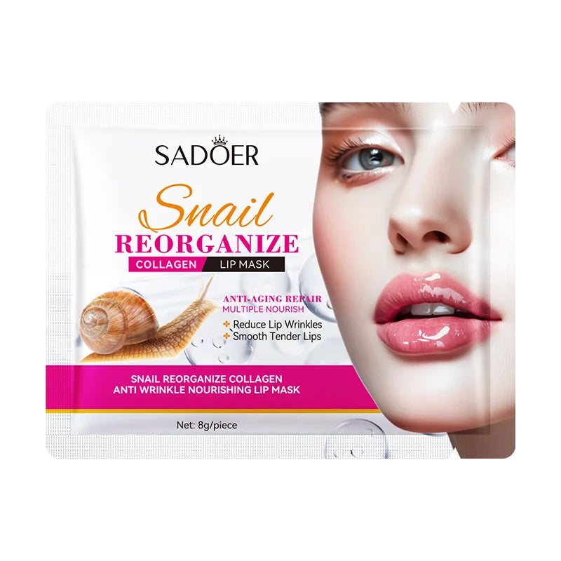 SADOER Snail Collagen Lip Mask – Moisturizing Plumping Patches