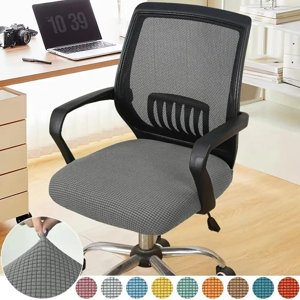 Velvet Stretch Office Chair Seat Cover – Washable Non-Slip