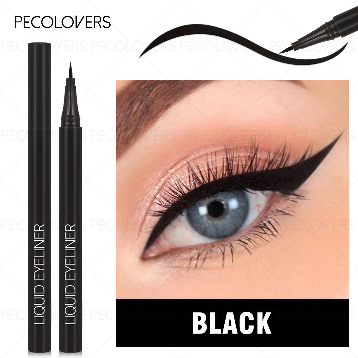 Waterproof Liquid Eyeliner Pen – Black & Brown, Long-Lasting