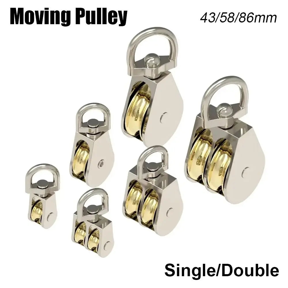 Zinc Alloy Moving Pulley – Single & Double Wheel Sheave Block