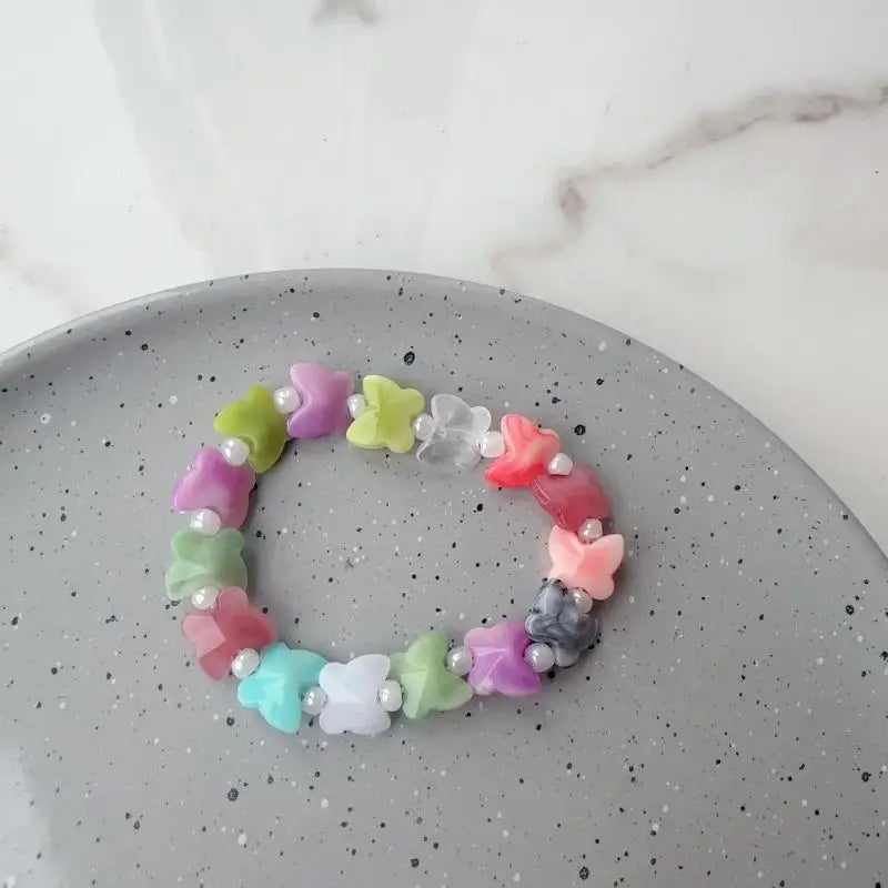 Y2K Heart Beaded Choker Necklace – Colorful Adjustable