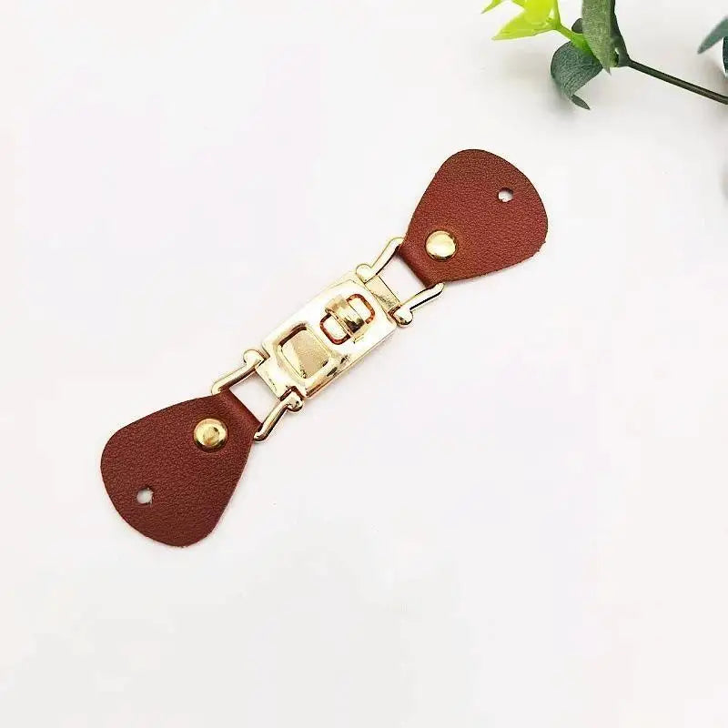 PU Leather Turn Lock Clasp – Golden DIY Bag Hardware