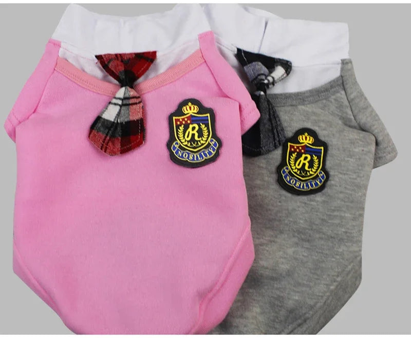 Matching Couple Dog Shirts – Soft Cotton Pet Uniform for Small Dogs
