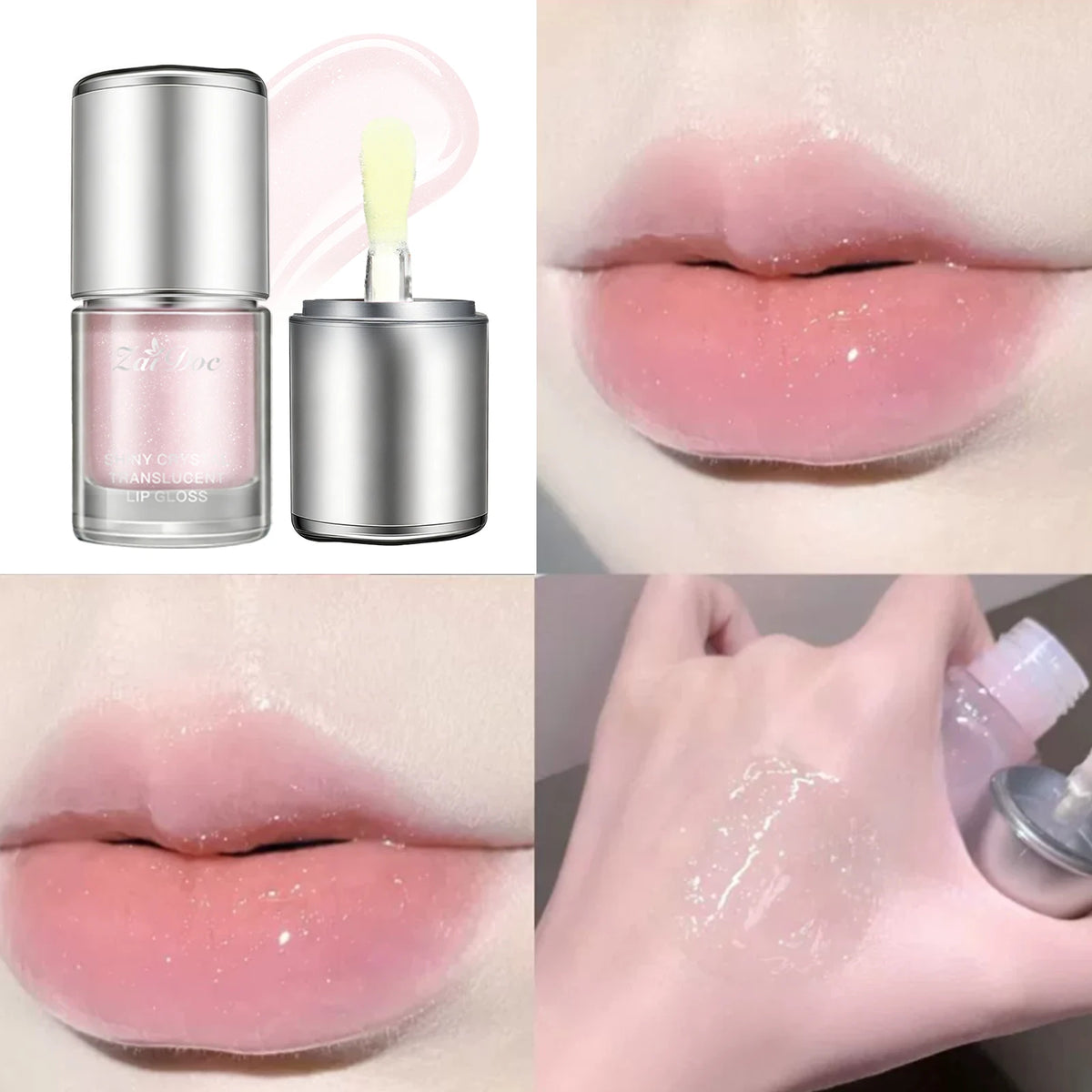ZaiDoc 5-Color Crystal Lip Gloss Set – High Shine & Hydrating