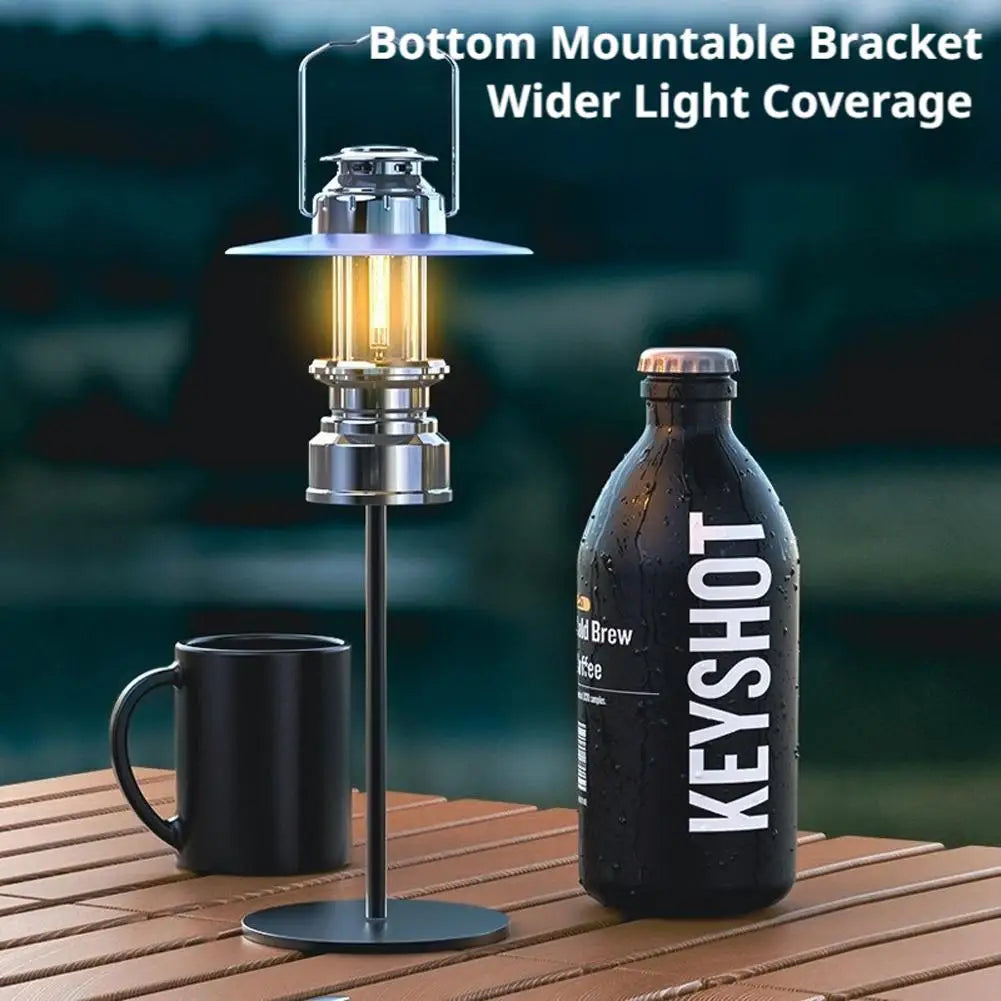 Vintage LED Camping Lantern | USB Rechargeable Retro Tent Light