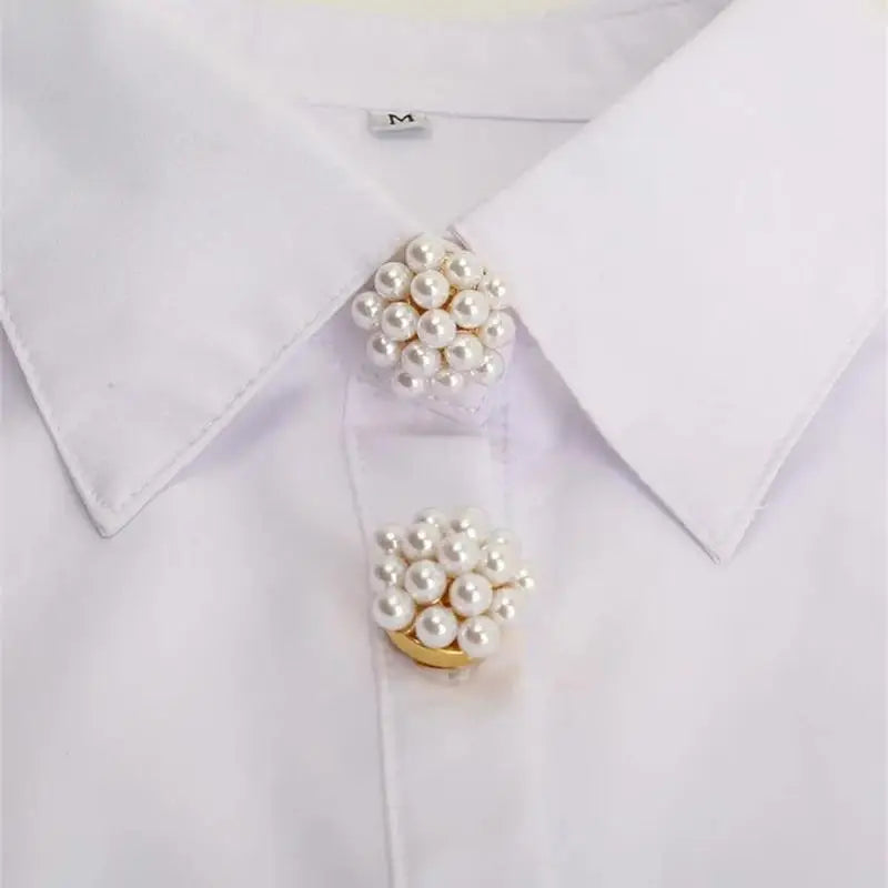 Pearl Button Cover Cufflink – Elegant Sleeve Clip for Women
