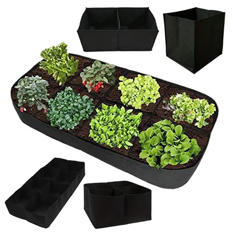 Fabric Raised Garden Bed Grow Bags – 1/2/4/6/8 Holes