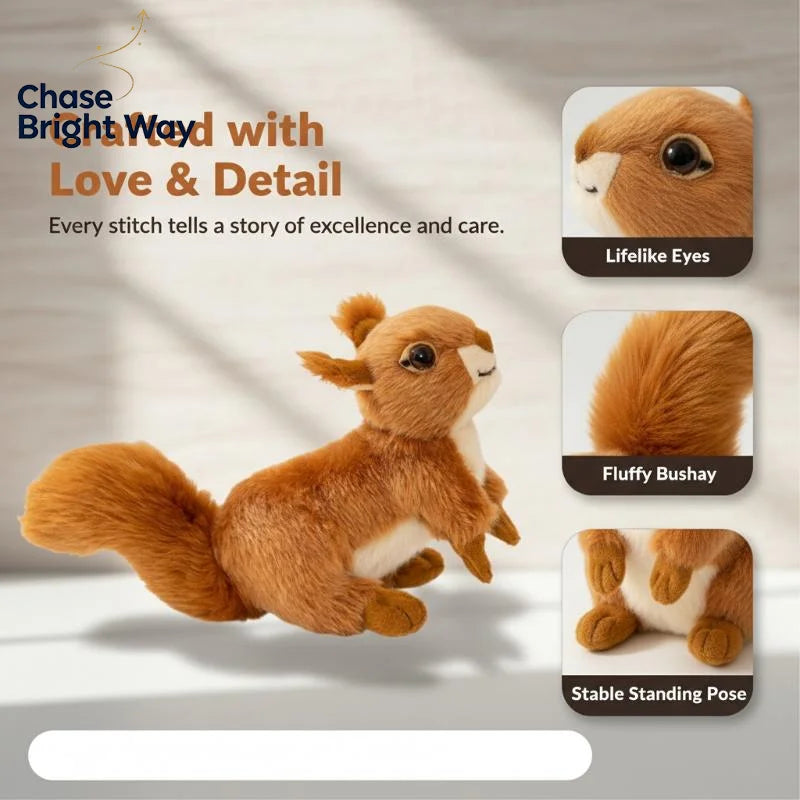 Realistic Squirrel Stuffed Plush Toy – Soft Animal Doll 16cm