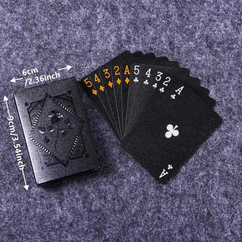 Black Gold Waterproof Poker Playing Cards – Fantasy Magic Deck