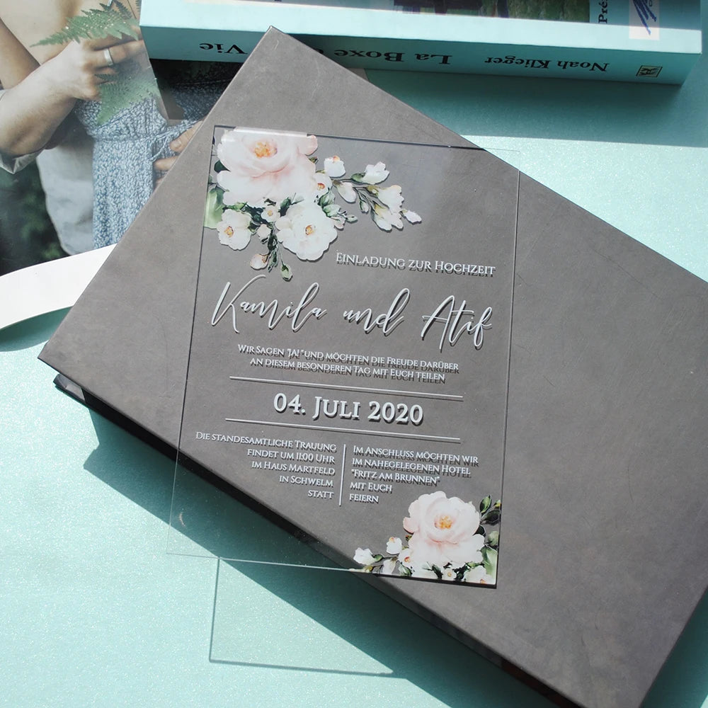 Transparent PVC Wedding Invitation Cards | Personalized 10Pcs