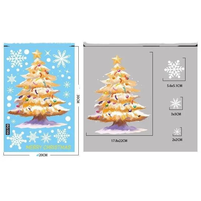 Christmas Window Clings – Removable Self-Adhesive PVC Decals