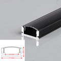 U-Shape LED Aluminum Profile Channel 50cm – Black/Milky Cover