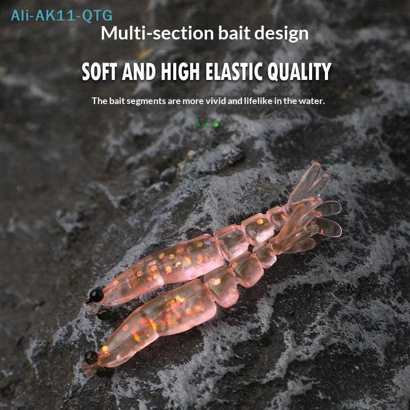 20-Pack Mini Soft Worm Shrimp Fishing Lures – 40mm Silicone Bait