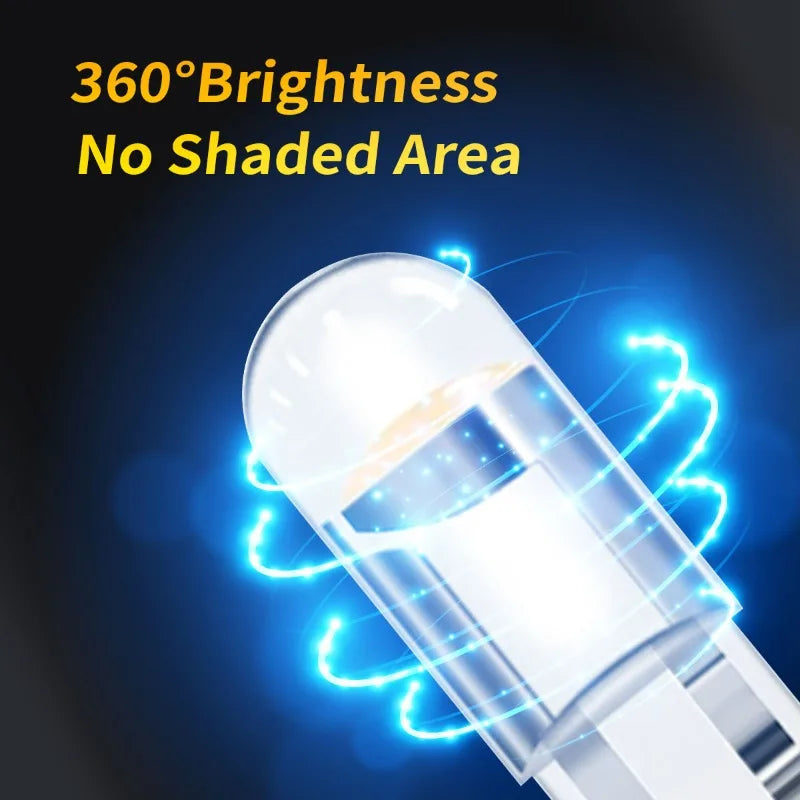 T10 W5W LED Car Bulbs – White COB Plug & Play Interior Lights