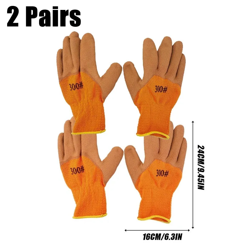 Winter Thermal Work Gloves – Fleece-Lined Nylon Latex Safety Grip