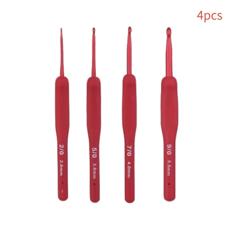 Silicone Crochet Hooks Set – Frosted Aluminum DIY Needles