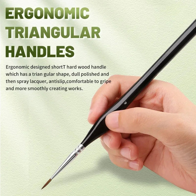 Fine Tip Paint Brush Set – Nylon Detail Brushes for Acrylic