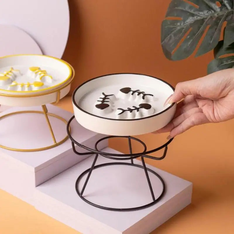 Elevated Iron Pet Bowl Stand – Raised Feeder for Cats & Dogs