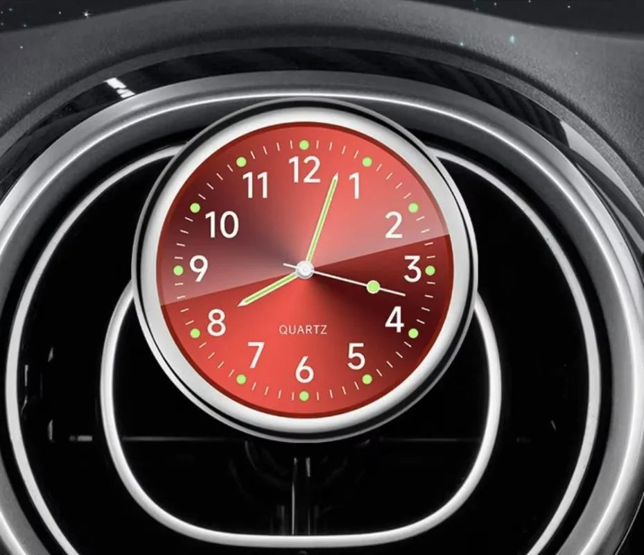 Mini Luminous Quartz Car Clock – Stick-On & Air Vent Mount