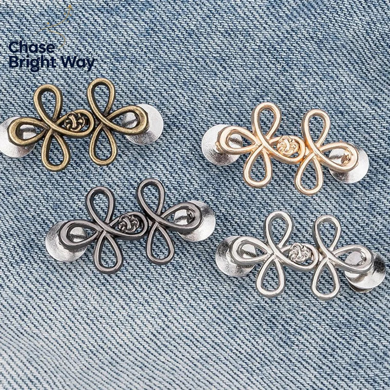 2-Pack Four Leaf Clover Waist Buckle Adjuster for Pants & Skirts