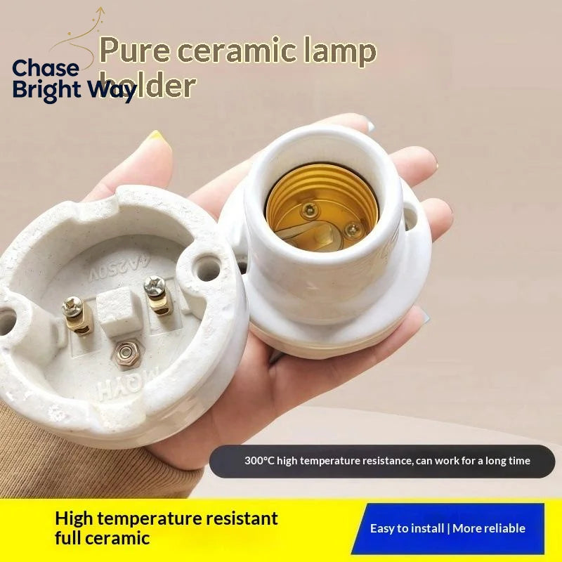Waterproof E27 Ceramic Lamp Holder – Outdoor Light Socket