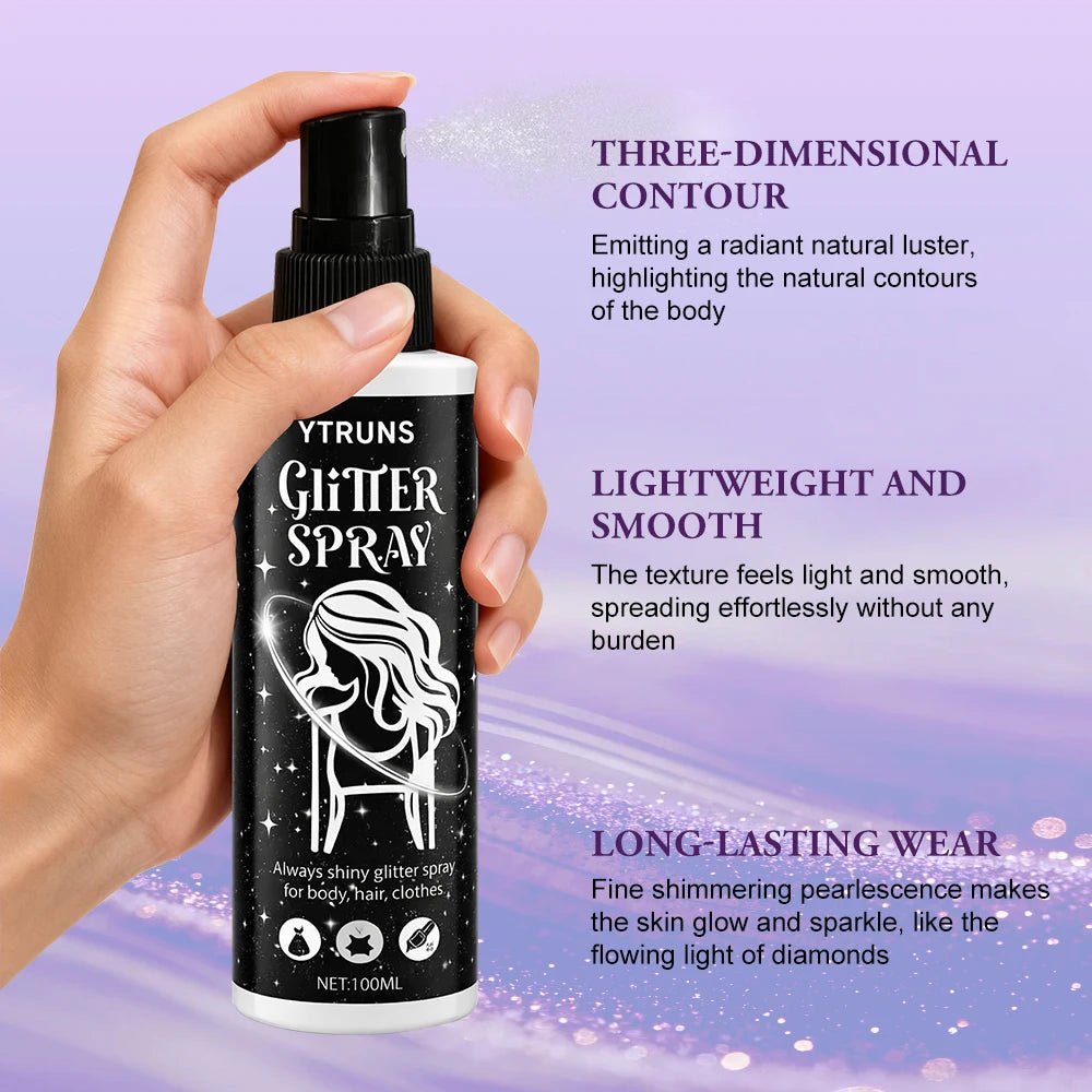 Red Glitter Spray 100ml – Shimmer Body & Hair Mist | Quick Dry