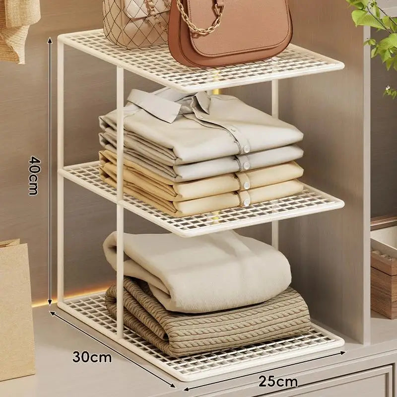 Stackable Metal Mesh Shelf – 2 & 3 Tier Closet Organizer