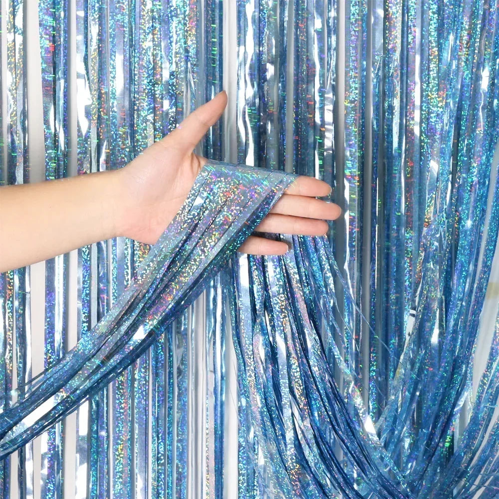 Pink Gold Foil Fringe Curtain – Party Photo Booth Backdrop